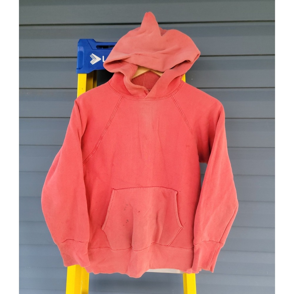 RARE Vintage 50's Double Face Thermal Lined Hoodie Sweatshirt Sun Faded 20x22